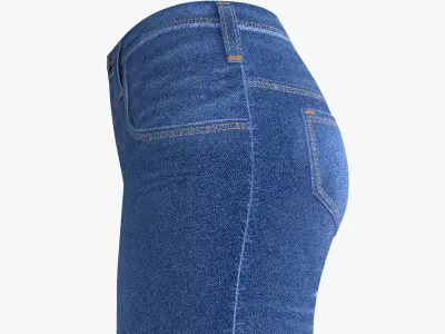  Blue Jeans for young woman Low-poly 3D model