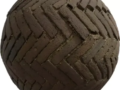 Herringbone Clay Brick Pavers PBR Texture Texture