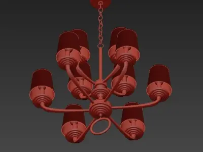 Schonbek Emilea 33 12 Wide French Gold 12 Light Chandelier 3D model
