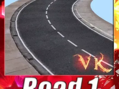 Realistic Road High Res 5980 x 4248 3D model