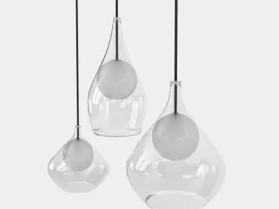 Round glass pendant light 3D model