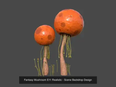 10 Fantasy Mushrooms AJR Collection - Scene Backdrop Design 3D Model Pack