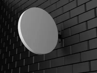 Sign Board on Wall 3D model