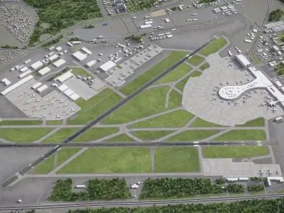 Moscow - Vnukovo International Airport - VKO Low-poly 3D model
