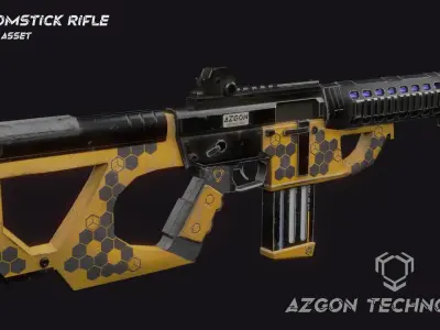 Sci Fi M4 Rifle Low-poly 3D model