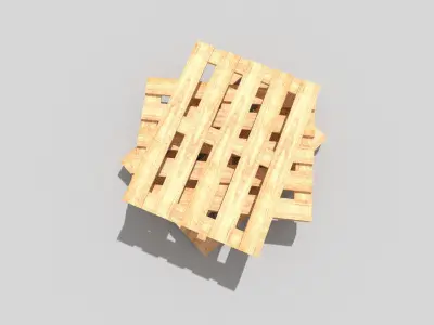 Wooden Pallet Low-poly 3D model