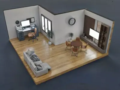 edial office room 3D model