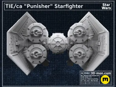 TIE ca Punisher Starfighter 3D print model