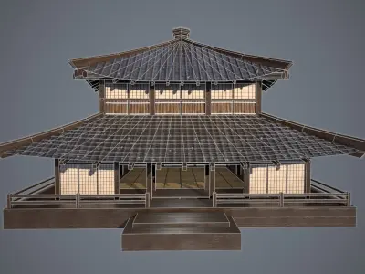 Japanese Dojo Low-poly 3D model