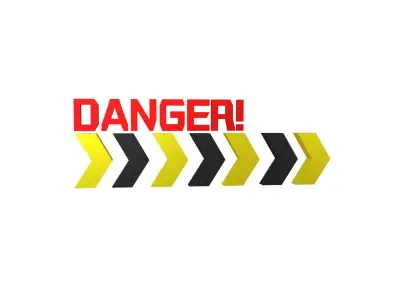 Cyberpunk Future Danger Sign v2 009 Low-poly 3D model
