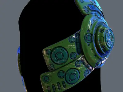 Gas mask helmet 3d model scifi Low-poly Low-poly 3D model 34