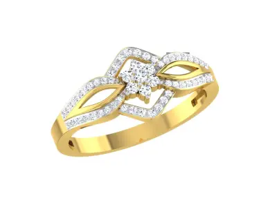 Light Weight Gold Diamond Rings-R-4102 3D print model