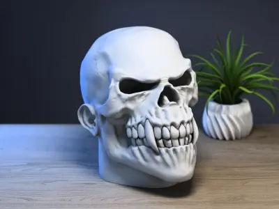 Gorilla Skull wild Headphone Stand 3D print model