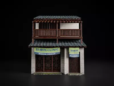 JAPANESE BUILDING 008 Low-poly 3D model