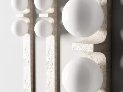 Asymmetrical Travertine Wall light Low-poly 3D model