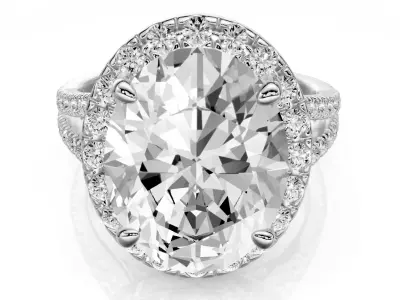 Engagement ring Elora 5ct 3D print model