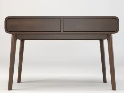 Table in Walnut Wood Finish 3D model