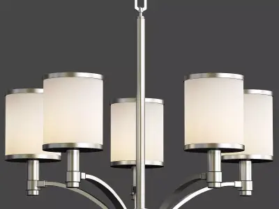 Trade Winds Crystal 4 Light Chandelier in Polished Nickel 3D model