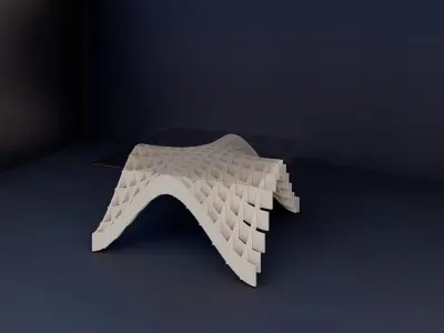 table 3d model stool made of paper 3D model