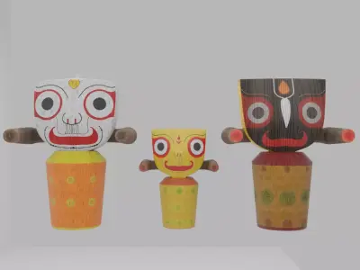 Lord Jagganath Low-poly 3D model