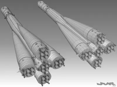 Vostok 1 Space Rocket 3D model
