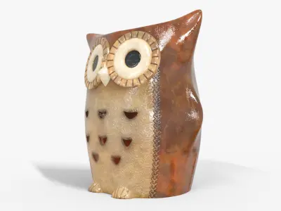 Antique Owl Candle Holder Low-poly 3D model purchase