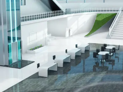 Modern Convention Center Interior 3D model