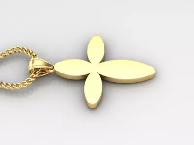 Light Gold 18K Cross Pendant 1CP052 3D print model buy