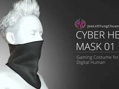 Cyber Hero - Mask01 Low-poly 3D model
