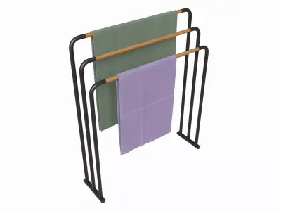 Bathroom Floor Towel Hanger 3D model