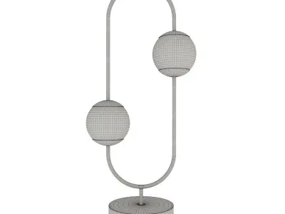 Halley oval double globe table lamp 3D model