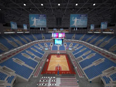 Basketball arena - interior - low poly Low-poly 3D model