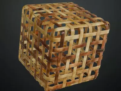 Variegated Two-Tone Rattan Weave PBR Texture