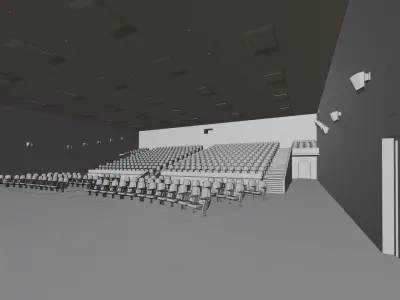 Movie Theater Interior Low-poly 3D model