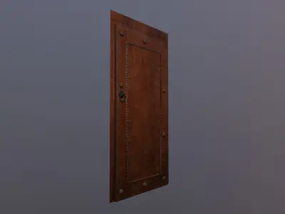 Medieval style door Low-poly 3D model