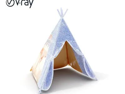 Colorful Teepee Tent Model Pack Low-poly 3D model