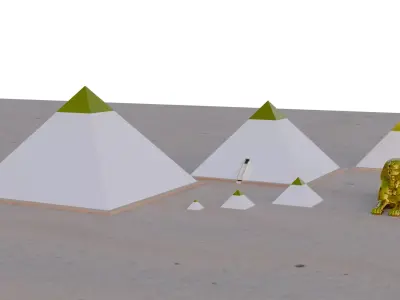The Pyramids of Giza The Sphinx Egypt Now vs Past imagination 3D model