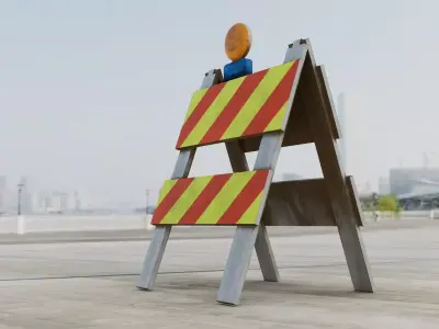 Traffic Barricades Small and Medium Size Bundle 3D model