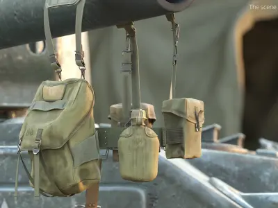  M1956 U S Infantry Rig with Canteen and Knife Green 