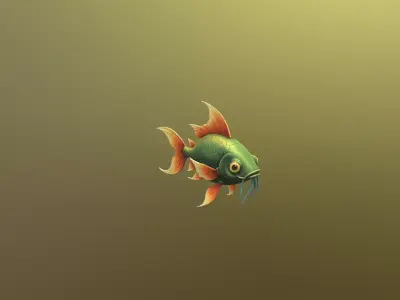 Low Poly Stylized Emerald Deep-Gazer - PBR Low-poly 3D model