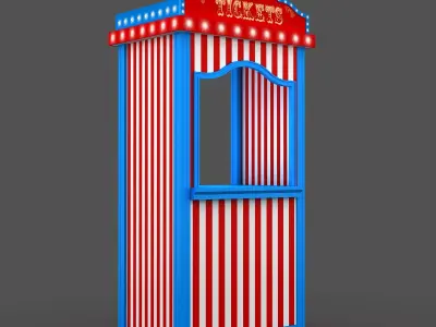 Ticket Booth Low-poly 3D model