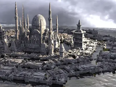 Star Wars Coruscant inspired Huge City 3 3D model