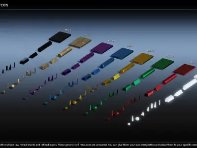 Scifi Commodities Trade Goods Loot Collection Low-poly 3D model