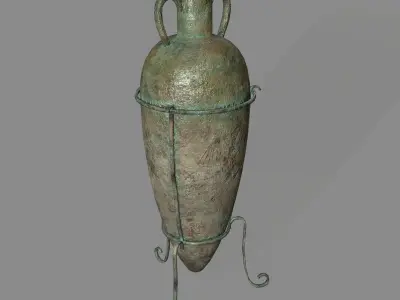 vase 4 ancient bronze Low-poly 3D model