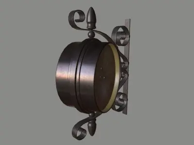 Street Clock Low-poly 3D model