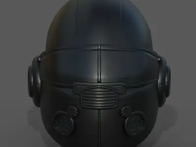 Helmet scifi military combat 3d model low poly  Low-poly 3D model 8