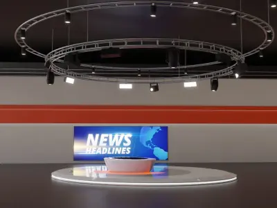 TV Studio News 3D model