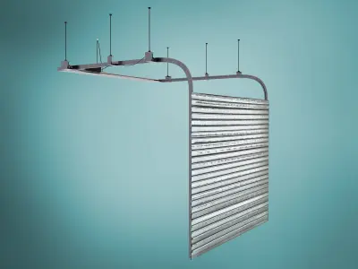 realistic metal garage door Low-poly 3D model