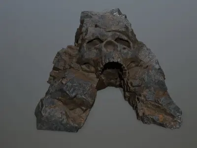 Skull Cave Low-poly 3D model 19