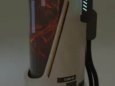 SCI-FI Capsule Low-poly 3D model